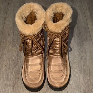 Wild Diva Brown Fur-Lined Winter Boots